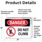 Signmission Do Not Climb, 7 in W x Rectangle, Vinyl Decal OS-2PACK-DS-D-57-L-2100 - alternate 3
